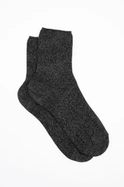 Calze Corte in Cotone con Lurex - NERO