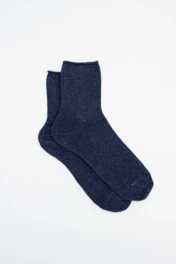 Calze Corte in Cotone con Lurex - BLU