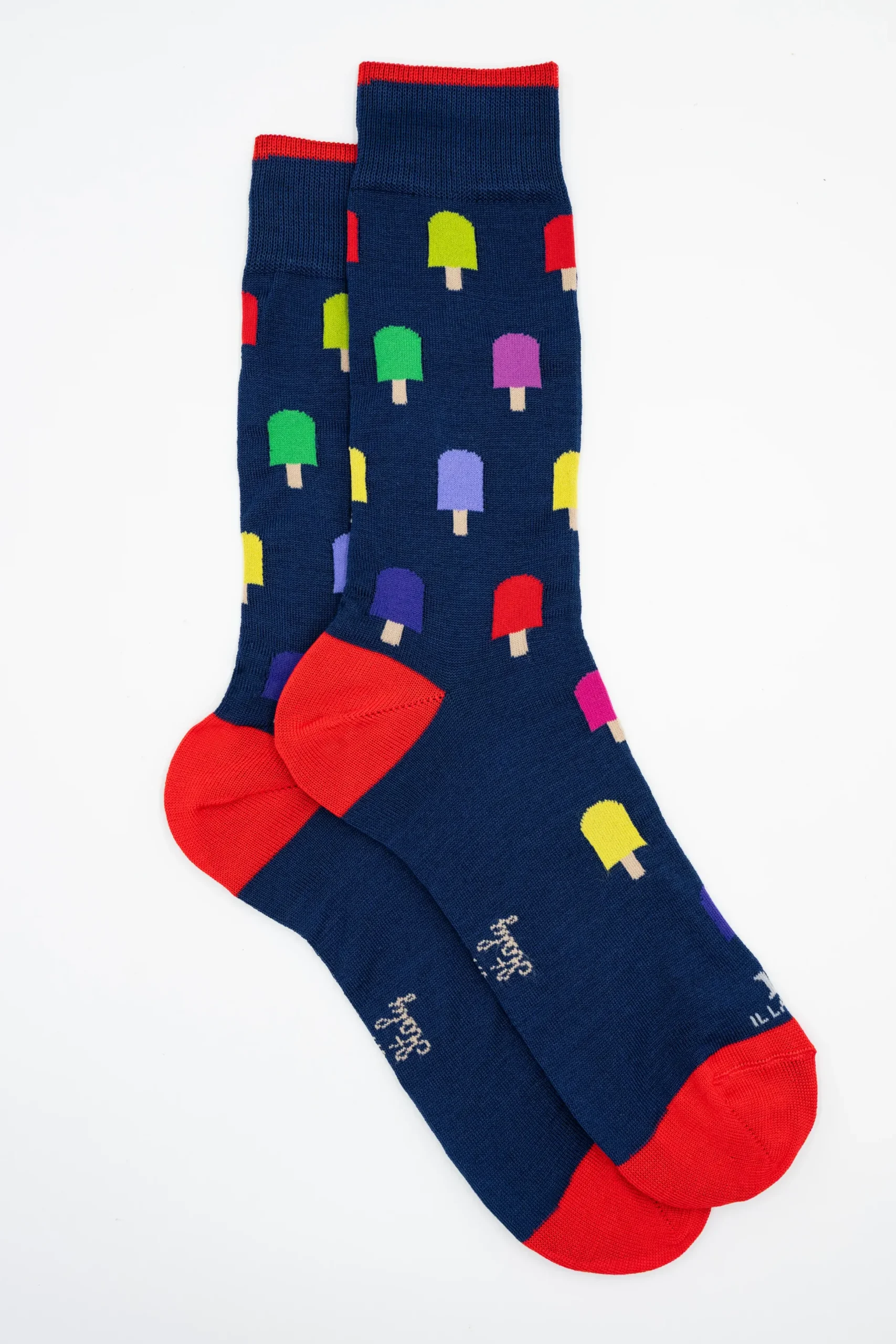 Calze Corte in Cotone Fantasia Gelati - FANT. BLU