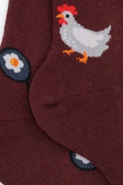Calze Lunghe Fantasia in Cotone - BORDEAUX