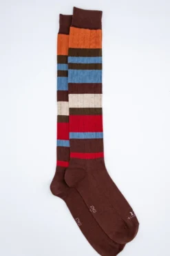 Calze Lunghe in Cotone - BORDEAUX RIGATO