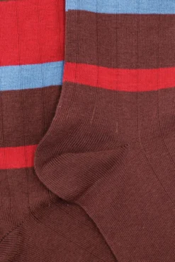 Calze Lunghe in Cotone - BORDEAUX RIGATO