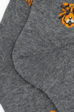 Calze Lunghe in Cotone Fantsia Cani - GRIGIO SCURO