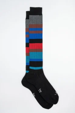 Calze Lunghe in Cotone - NERO RIGATO