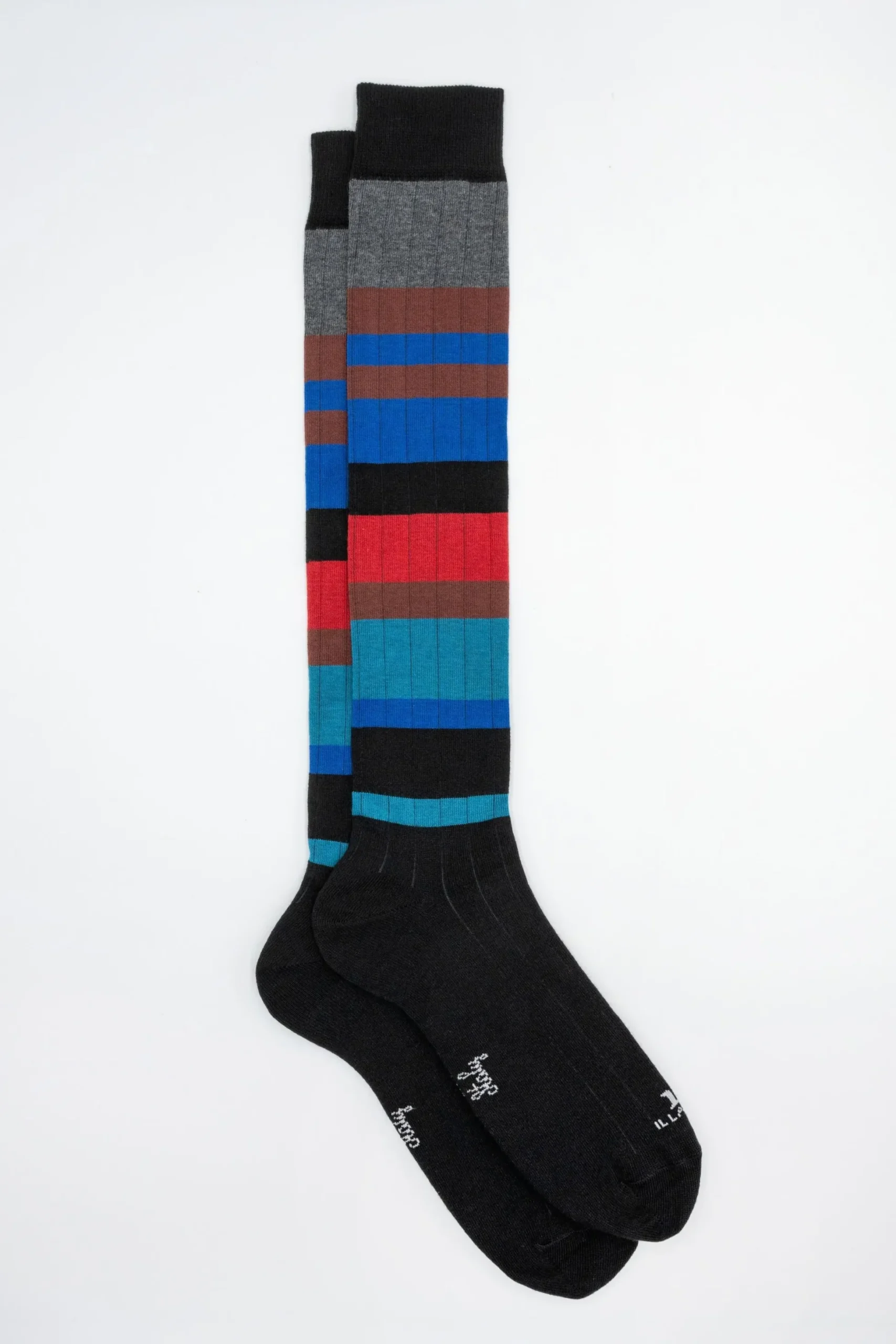 Calze Lunghe in Cotone - NERO RIGATO