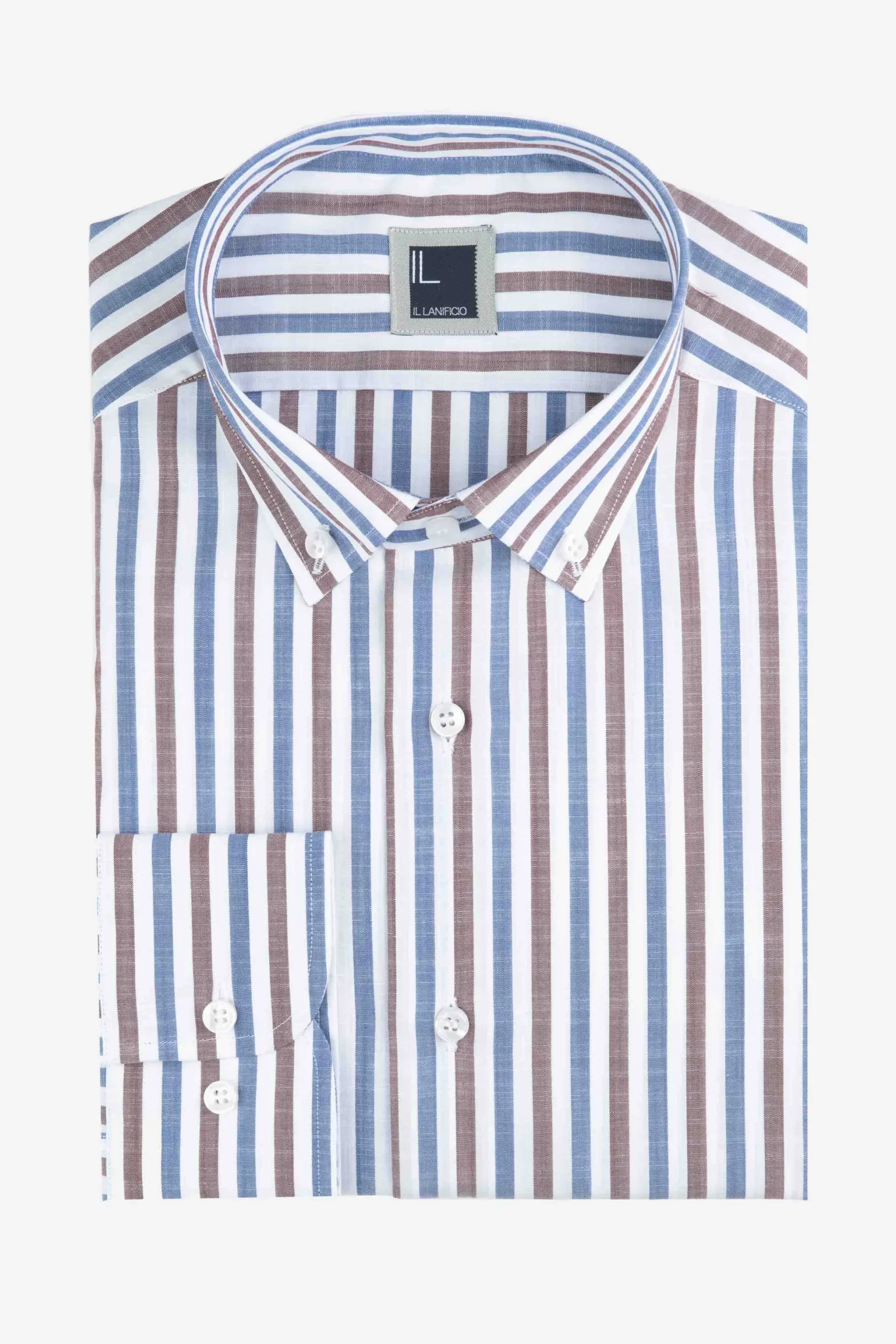Camicia a righe button down - RIGATO BLU/MARRONE