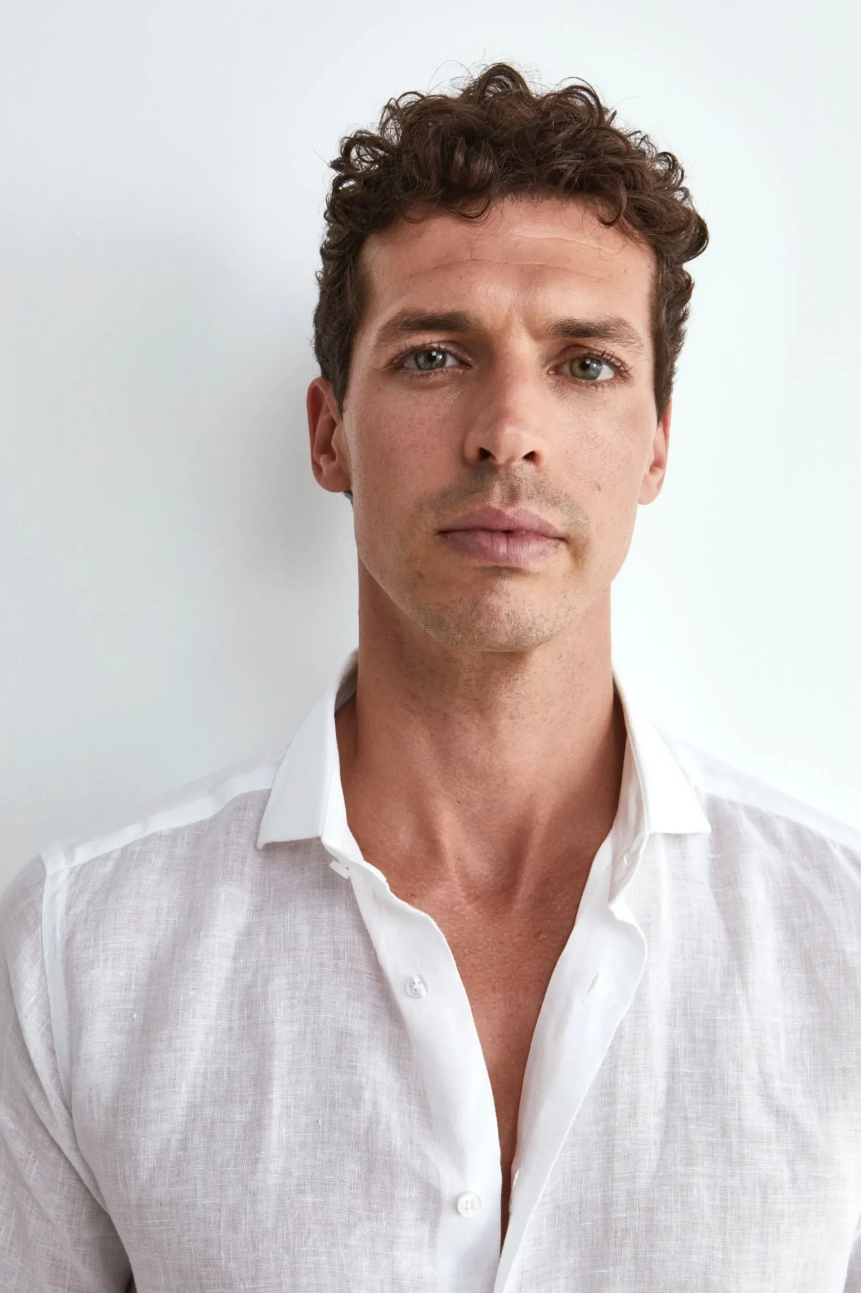 Camicia Bianca in Lino Slim Fit - BIANCO