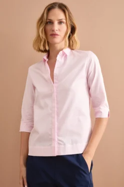 Camicia Boxy Donna con Collo Classico - ROSA