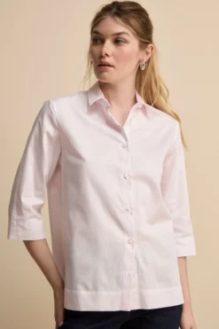 Camicia Boxy Fantasia in Cotone - ROSSO RIGATO