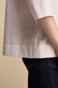 Camicia Boxy Fantasia in Cotone - ROSSO RIGATO