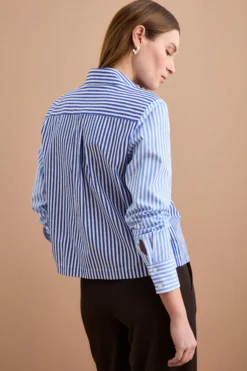 Camicia Boxy in Cotone con Taschino - FANT. AZZURRO