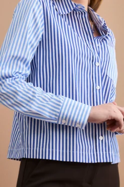 Camicia Boxy in Cotone con Taschino - FANT. AZZURRO