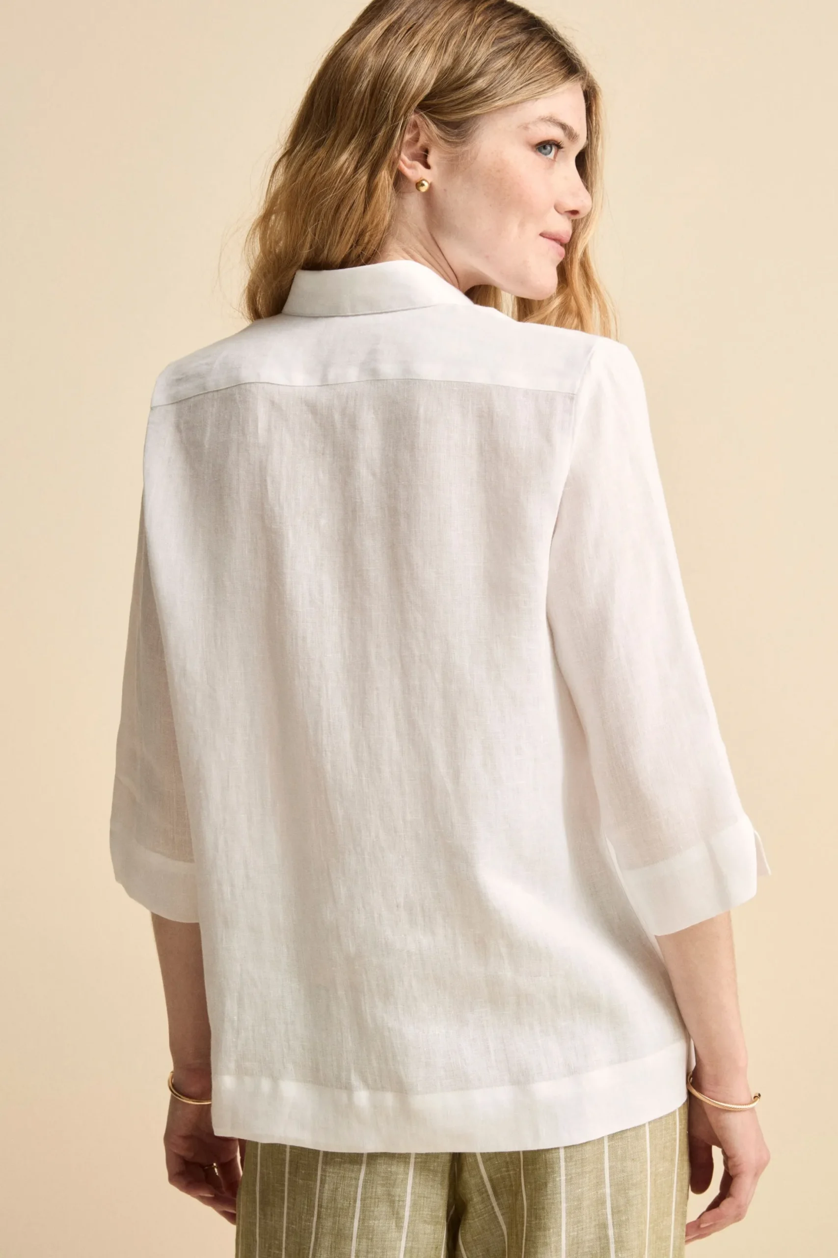 Camicia Boxy in Lino - BIANCO