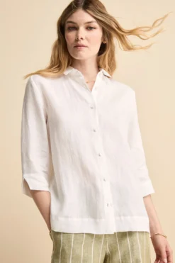 Camicia Boxy in Lino - BIANCO