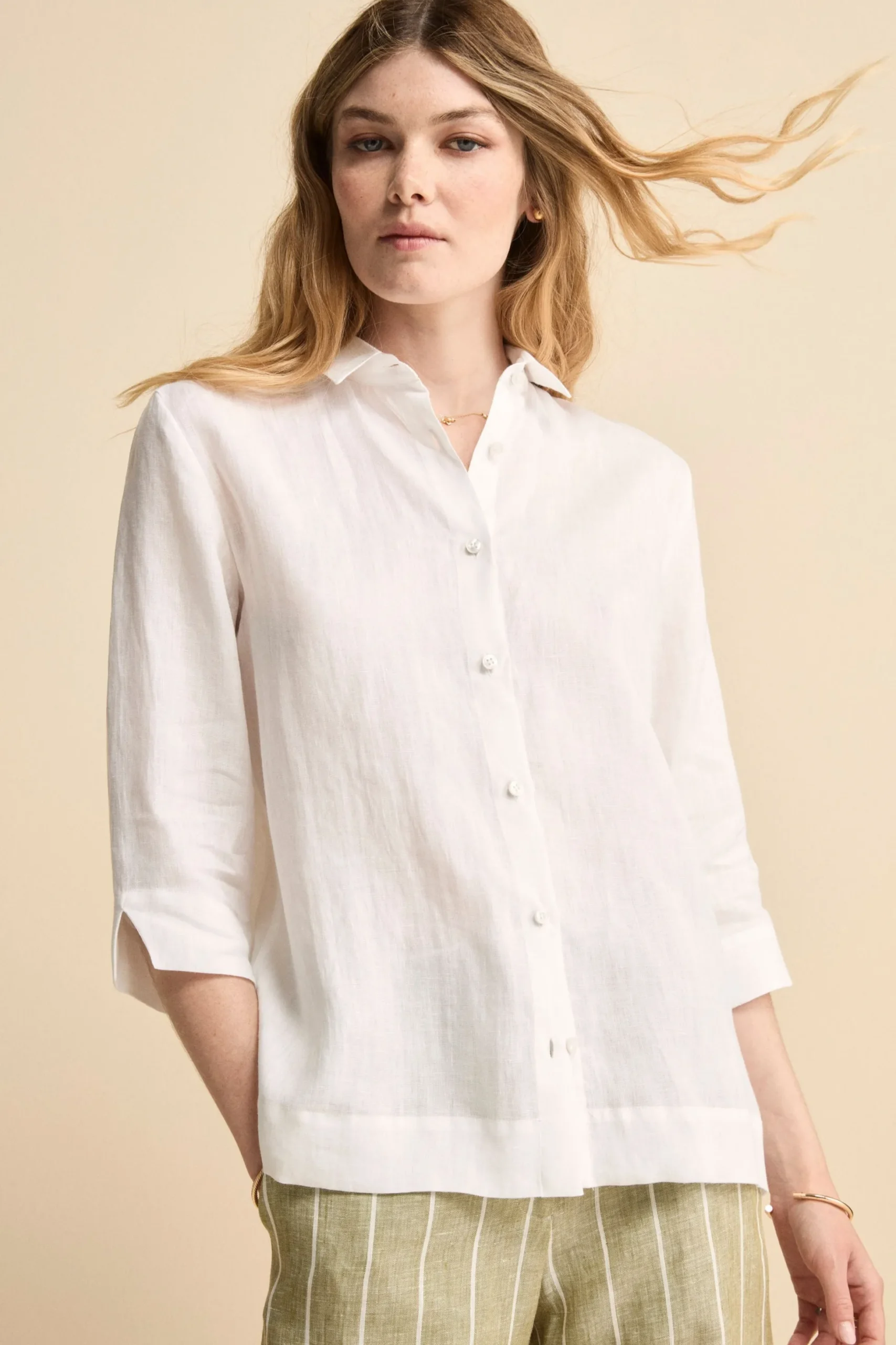 Camicia Boxy in Lino - BIANCO