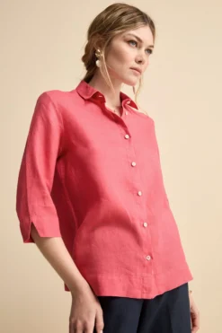 Camicia Boxy in Lino - CORALLO