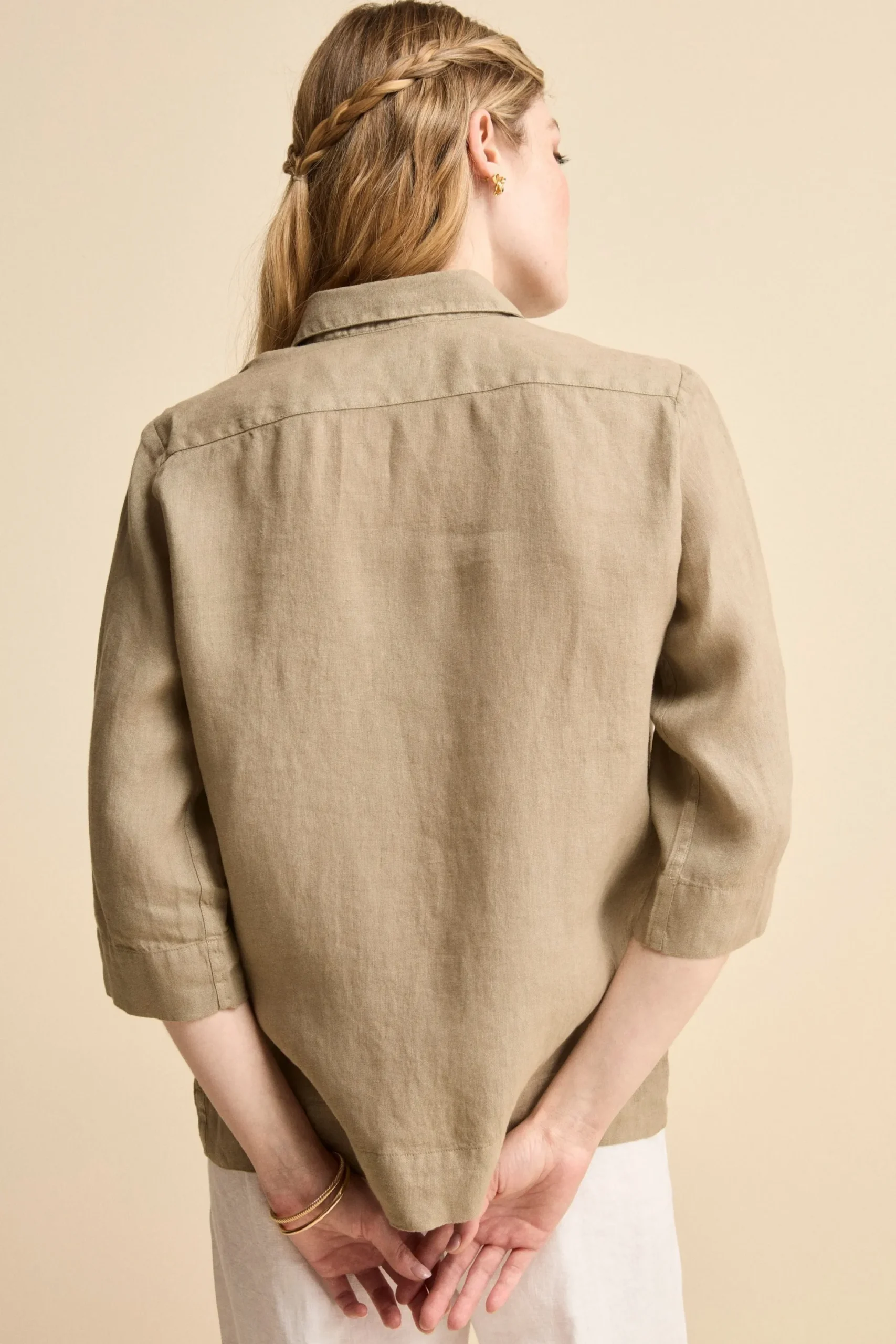 Camicia Boxy in Lino - TORTORA