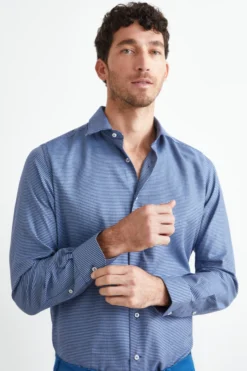 Camicia Collo Classico Regular Fit - FANT. BLU/AZZURRO