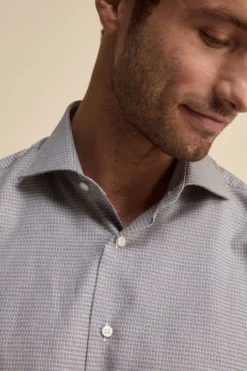 Camicia Collo Francese in Cotone Regual Fit - FANT. BLU/BORDEAUX