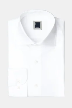 Camicia collo francese nido d’ape - BIANCO
