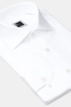 Camicia collo francese nido d’ape - BIANCO