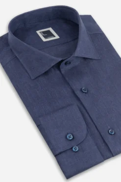 Camicia di lino da uomo - BLU