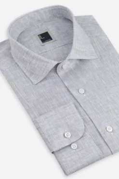 Camicia di lino da uomo - GRIGIO