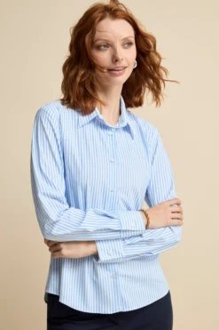 Camicia Fantasia Over in Tessuto Tecnico - AZZURRO RIGATO
