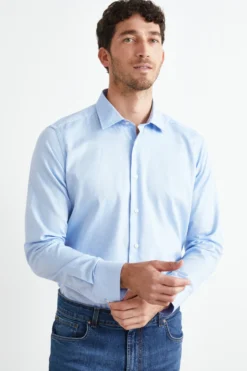 Camicia Fantasia Slim Fit - FANT. BIANCO/AZZURRO