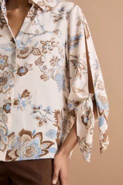 Camicia Habotai da Cerimonia con Fiocco - FANT. MARRONE