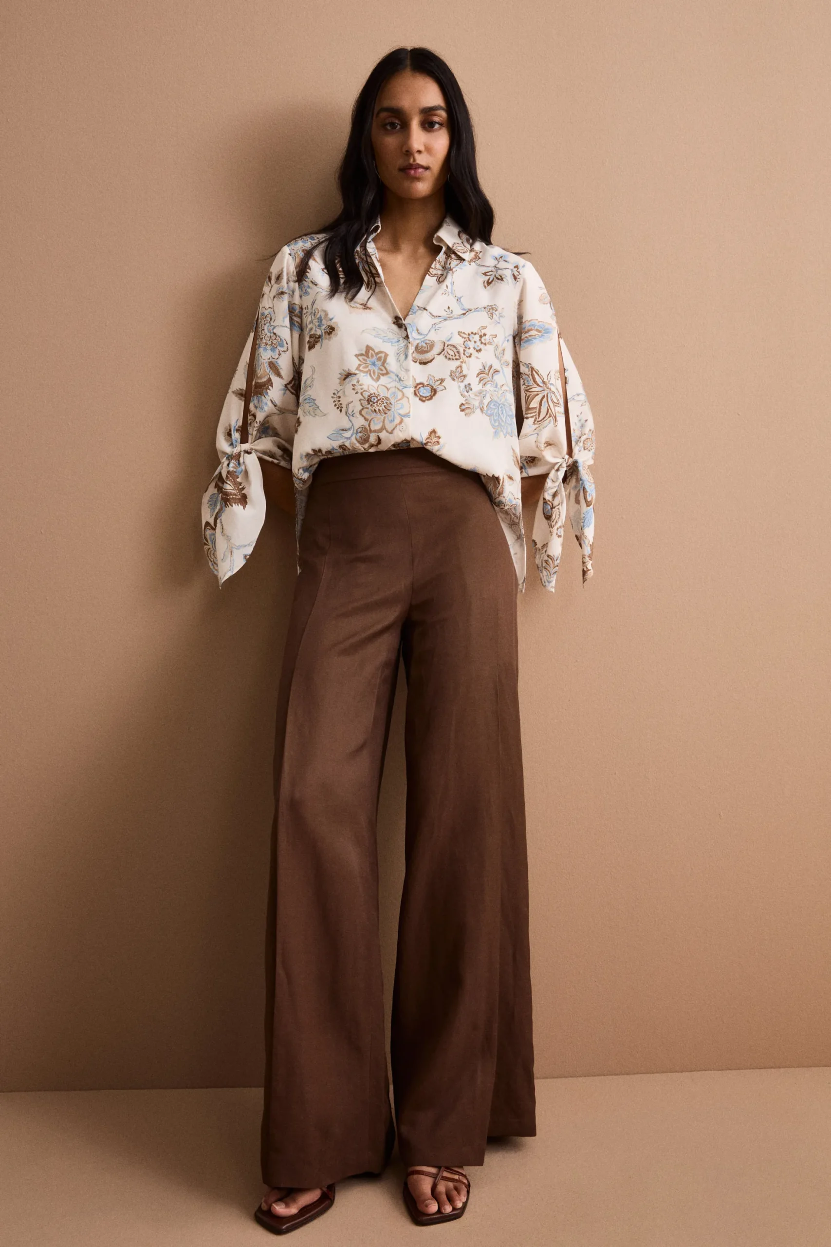 Camicia Habotai da Cerimonia con Fiocco - FANT. MARRONE