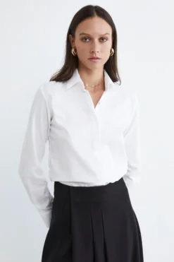 Camicia in cotone da donna - BIANCO