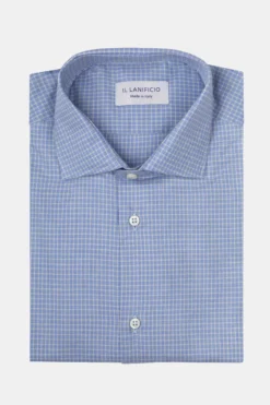 Camicia in Fantasia Slim Fit - AZZURRO QUADRI