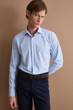 Camicia in jersey slim fit - AZZURRO