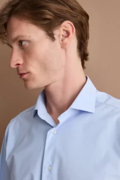 Camicia in jersey slim fit - AZZURRO