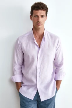 Camicia in lino coreana - GLICINE