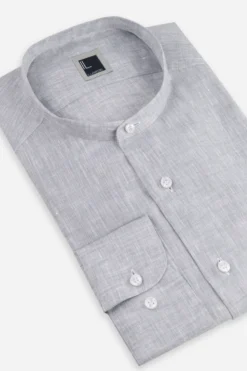 Camicia in lino coreana - GRIGIO