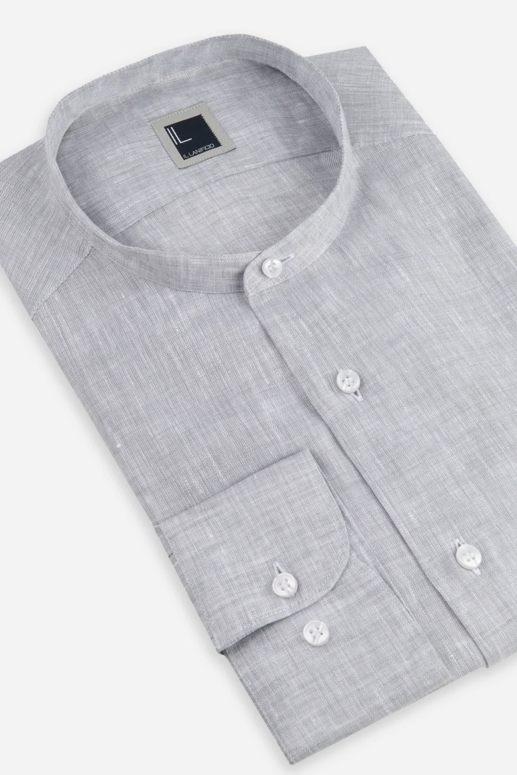 Camicia in lino coreana - GRIGIO