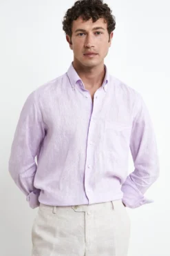 Camicia in lino regular fit - GLICINE