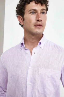 Camicia in lino regular fit - GLICINE