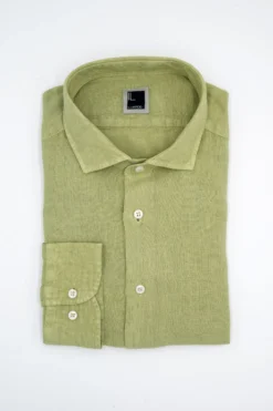 Camicia in Lino Slim Fit - SALVIA
