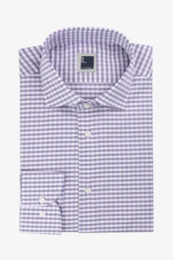 Camicia microfantasia slim - GLICINE QUADRI