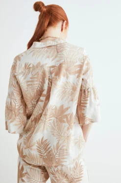 Camicia morbida in lino - FANT. BEIGE