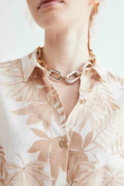Camicia morbida in lino - FANT. BEIGE