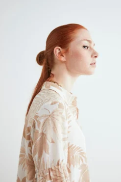 Camicia morbida in lino - FANT. BEIGE
