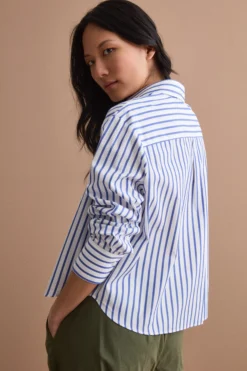Camicia Over a Righe con Taschino - BLU RIGATO