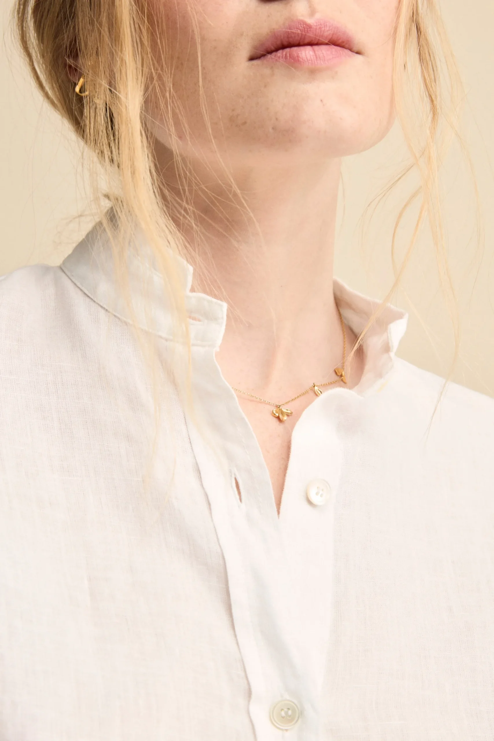 Camicia Over Coreana in Lino - BIANCO