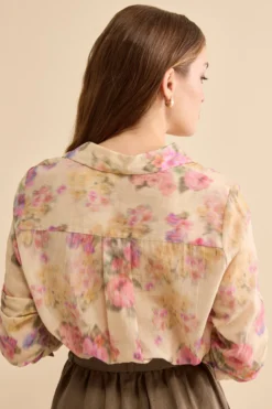 Camicia Over Floreale in Voile di Cotone - FANTASIA