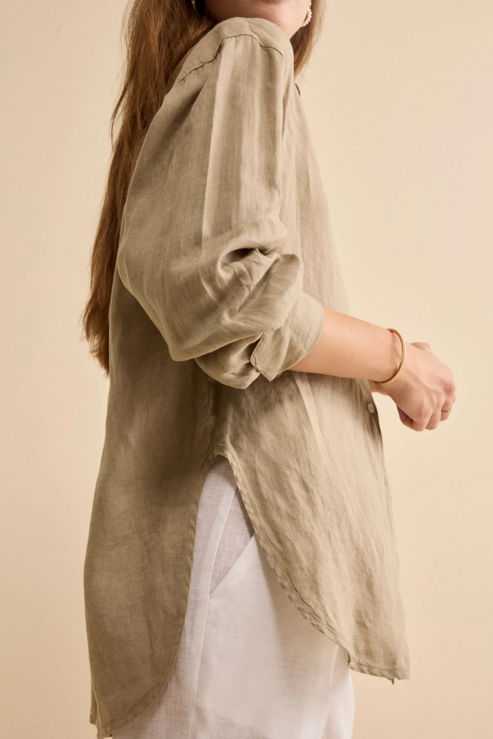 Camicia Over in Lino con Taschino - TORTORA
