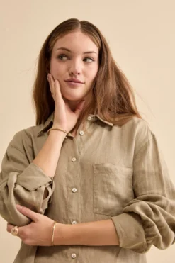 Camicia Over in Lino con Taschino - TORTORA